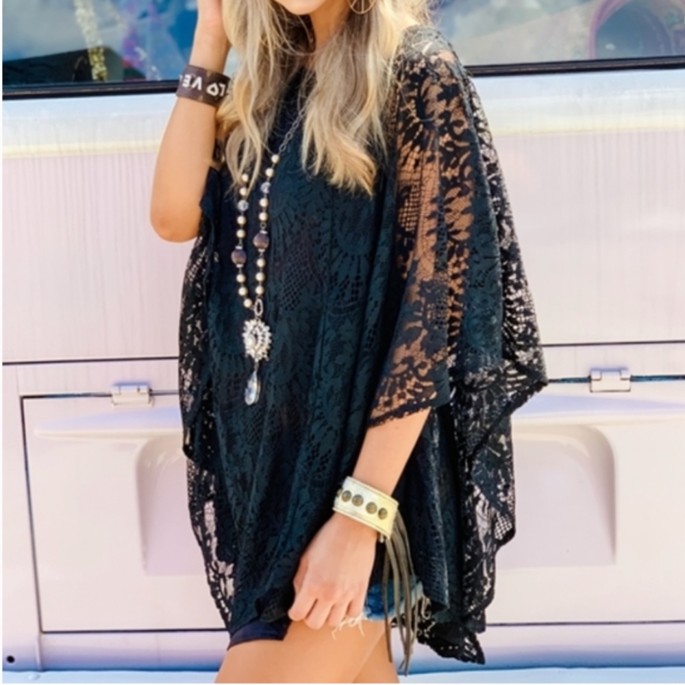Boho Black Lace Tunic
